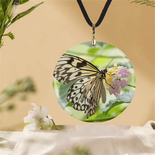 Butterfly Flower Pattern Pendant Necklace Adjustable Creative Necklace