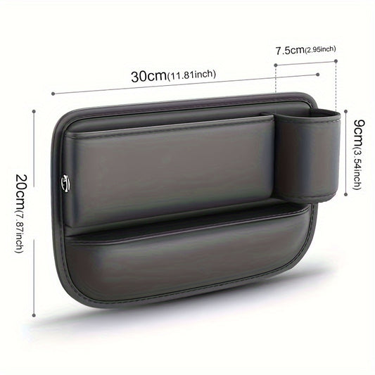 Car PU Leather Storage Box Seat Gaps Cup Holder