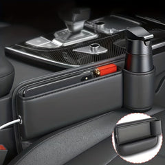 Car PU Leather Storage Box Seat Gaps Cup Holder