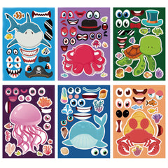 12pcs Sea Animal Puzzle DIY Stickers - Educational Student Toys