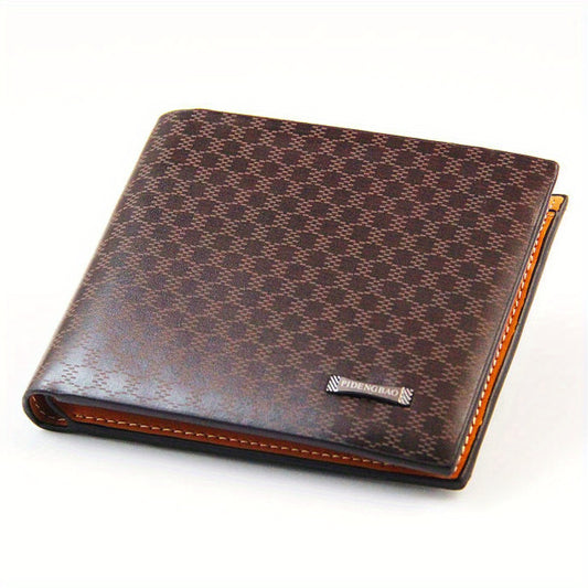 Men's Leather Wallet PU Leather Card Slots ID Holder Coin Purse