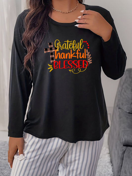  Thanksgiving Long Sleeve Pajama Top