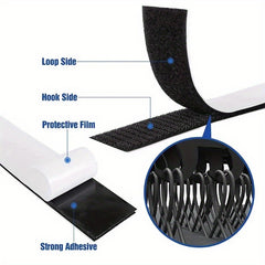 1pc Hook Loop Strips Adhesive Heavy Duty Tape Double Sided Hook Loop Rolls