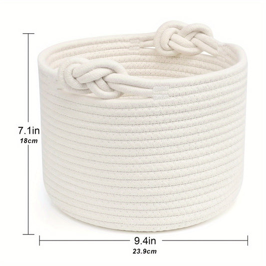 Bohemian Tassel Maca Round Woven Basket - Home Storage Organizer