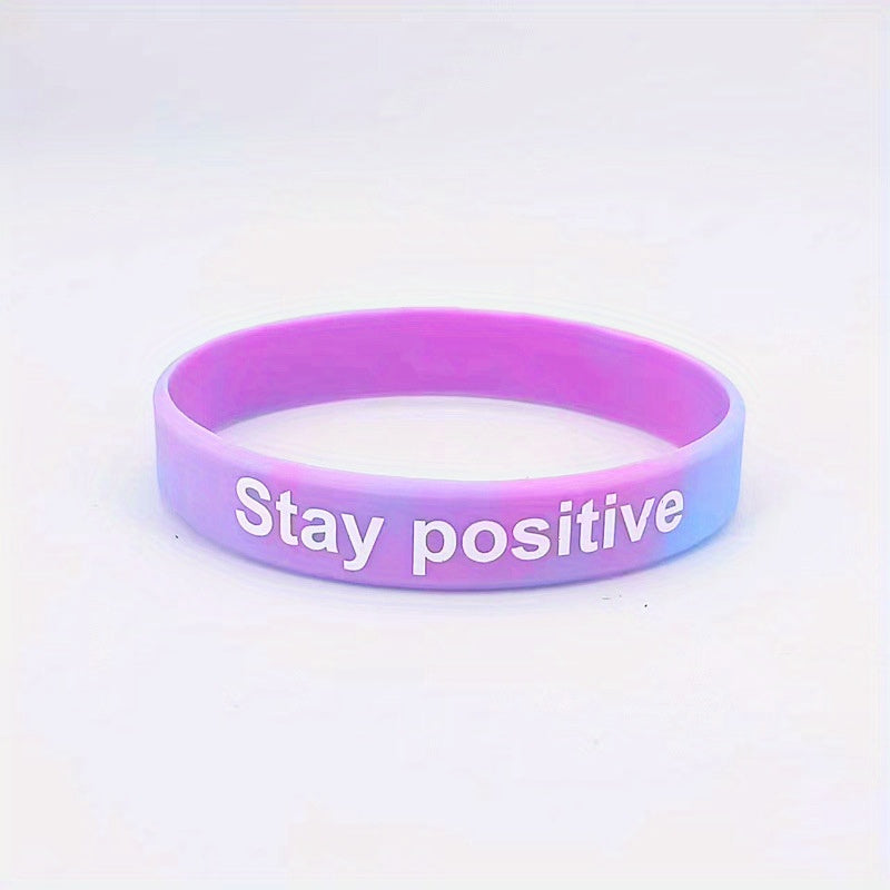 12PCS Inspirational Quote Silicone Bracelet Set