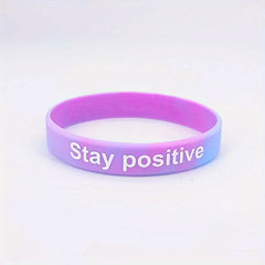 12PCS Inspirational Quote Silicone Bracelet Set