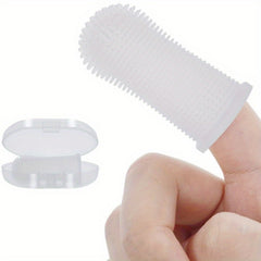 360 Degree Pet Toothbrush Soft Silicone Dog Finger Toothbrush with Storage Box