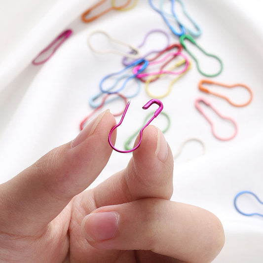 50Pcs Colorful Blank Metal Brooch Safety Pins Tag Paper Sewing Clips Needles