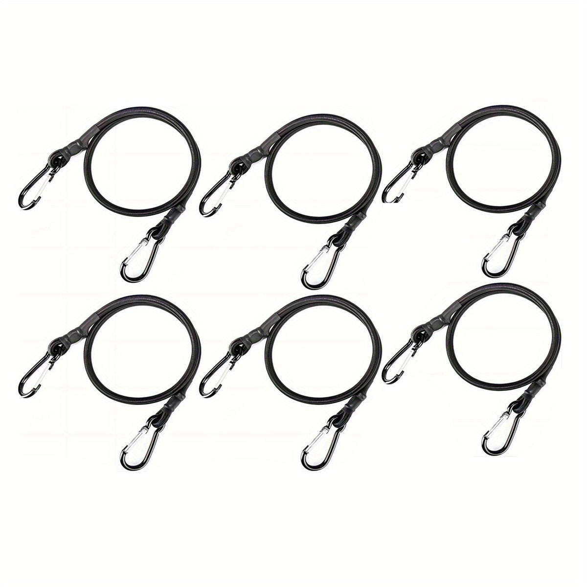 6pcs 99 06 Cm Bungee Cord Straps Heavy Duty Carabiner Hooks
