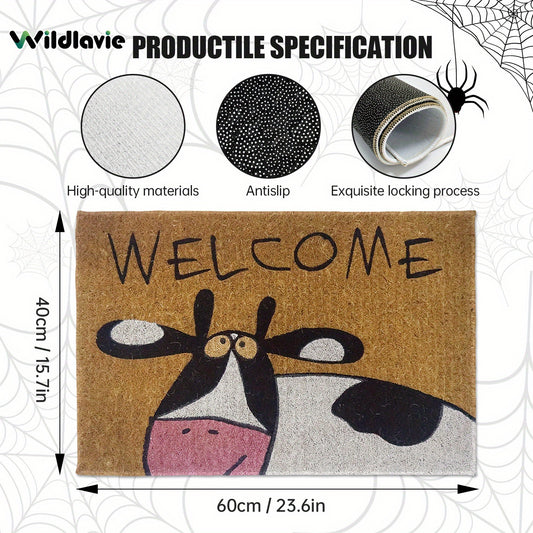 Cow Welcome Printed Doormat Non-slip Kitchen Rug