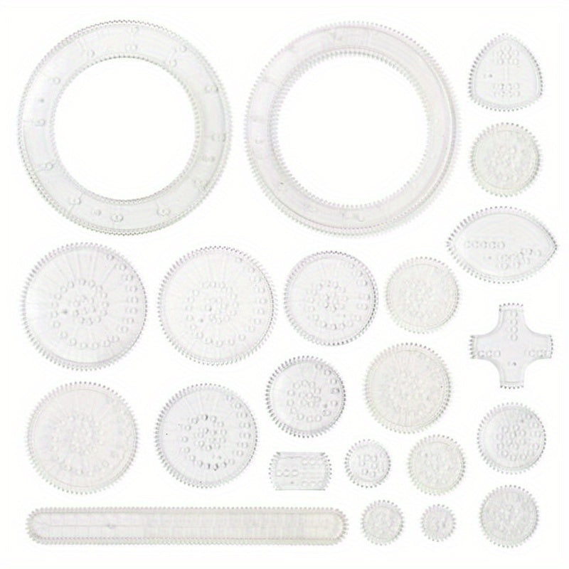 22pcs Spirograph Arts Craft Kit w/ Rainbow Magic Ruler