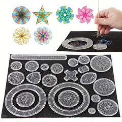 22pcs Spirograph Arts Craft Kit w/ Rainbow Magic Ruler