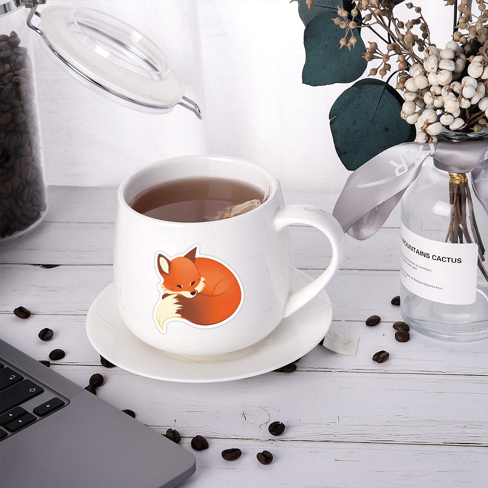 60pcs Fox Animal Waterproof Vinyl Stickers Water Bottle Laptop Phone