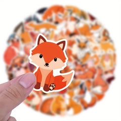 60pcs Fox Animal Waterproof Vinyl Stickers Water Bottle Laptop Phone