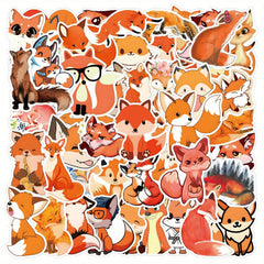 60pcs Fox Animal Waterproof Vinyl Stickers Water Bottle Laptop Phone