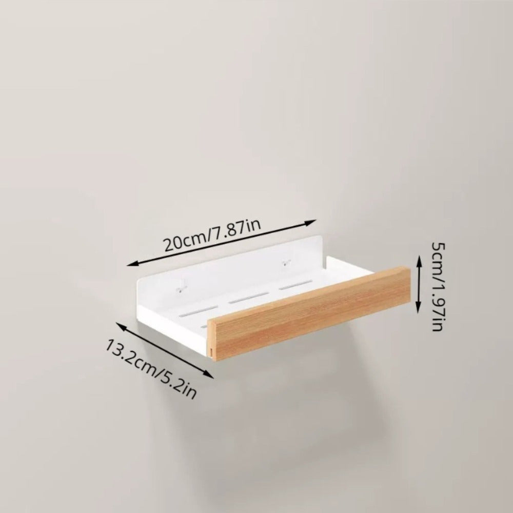 Kitchen Seasoning Rack Wall-mounted Solid Wood Shelf