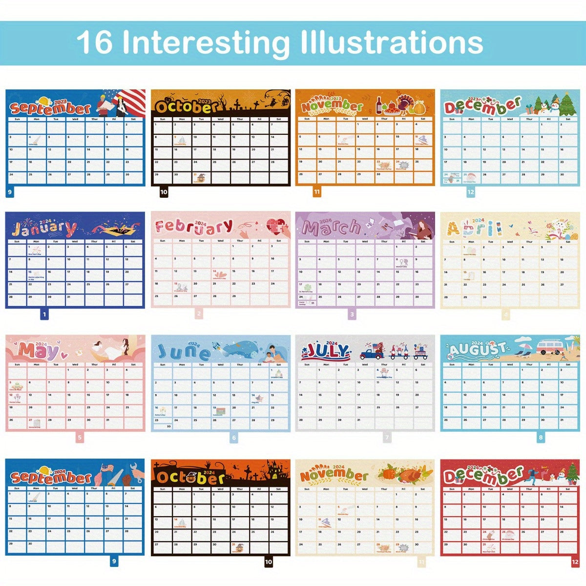 Desk Calendar 15 Months Calendar 24x21 With Julian Date Monthly Goals To do List