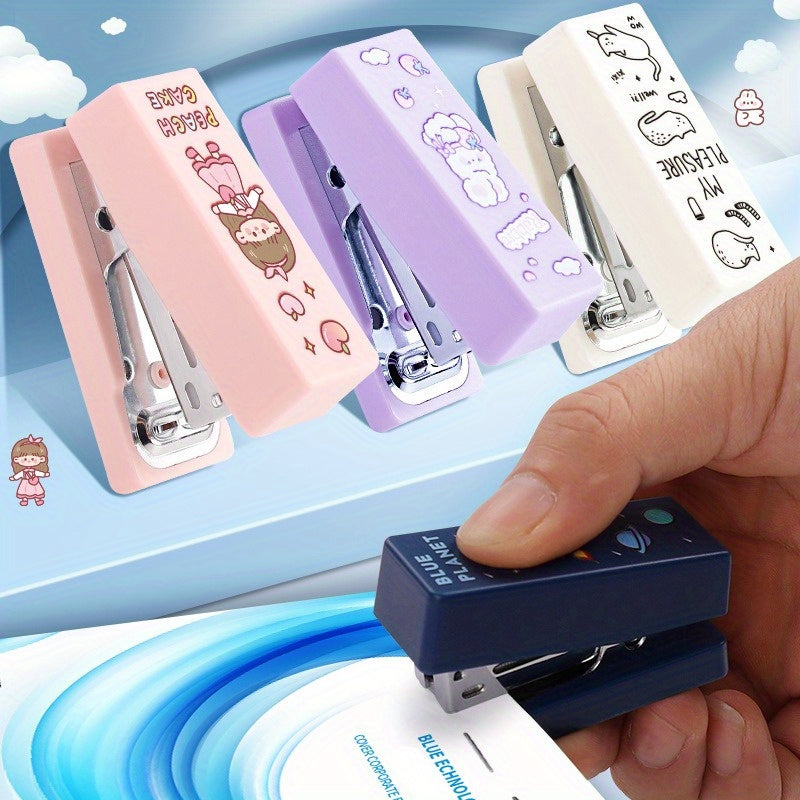 Mini Portable Cartoon Stapler Set for Students