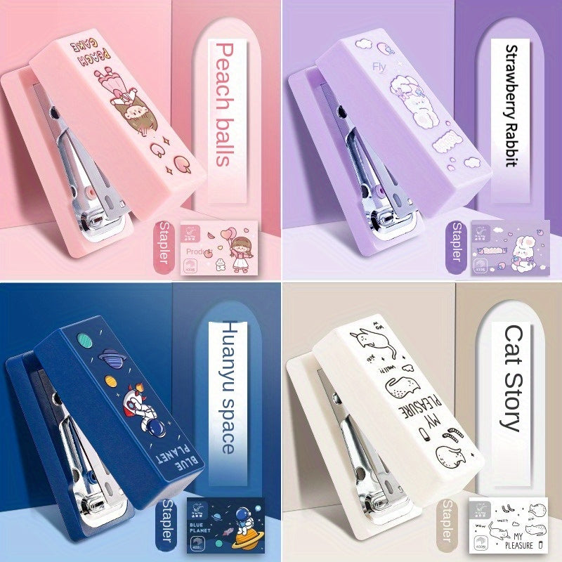 Mini Portable Cartoon Stapler Set for Students