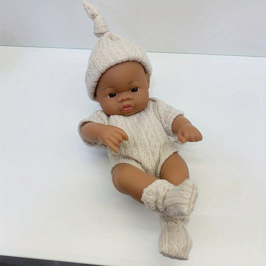 Soft Vinyl Mini Brown Skin Rebirth Doll Home Decoration Gift