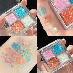 Sequins Eyeshadow Palette Glitter Eyeshadow Golden Silver