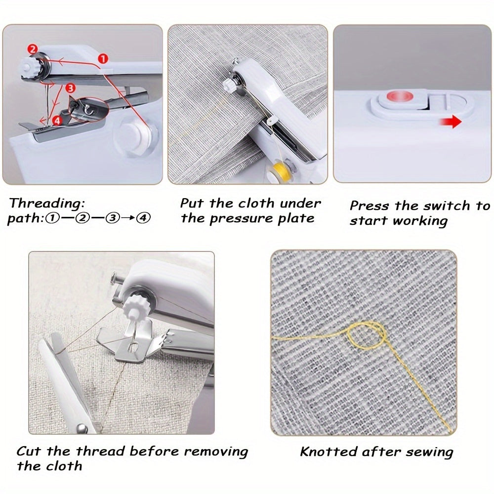 Mini Portable Handheld Sewing Machine for Fabrics Children's Clothes
