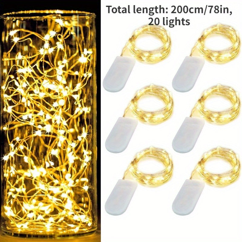 Waterproof Fairy String Lights 10 Micro Starry LEDs Silvery Copper Wire