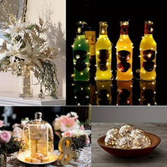 Waterproof Fairy String Lights 10 Micro Starry LEDs Silvery Copper Wire