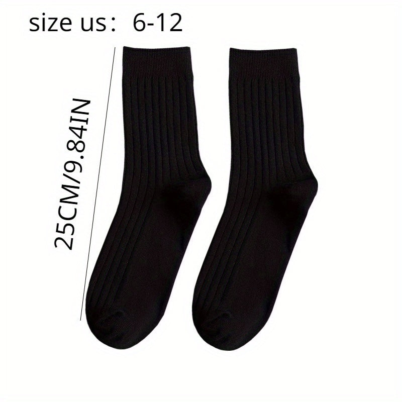 5 Pairs Men's Crew Socks Cotton Sports Socks