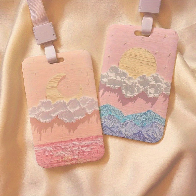 Sun Moon Crad Holder Set Access Protection Work ID Souvenir Display