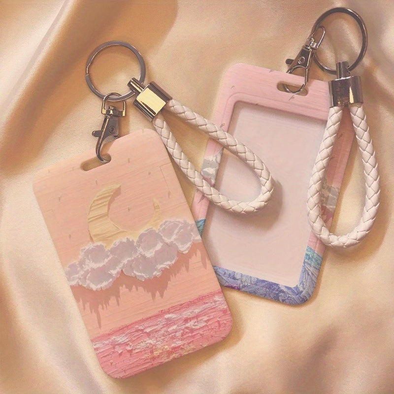 Sun Moon Crad Holder Set Access Protection Work ID Souvenir Display