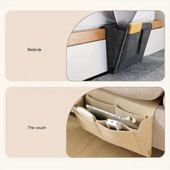 1pc Hanging Bedside Felt Storage Bag Large Capacity Storage Box
