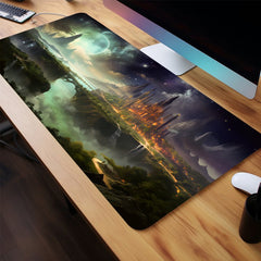 Magic Castle Large Desk Mat Non Slip Water Resistant Mouse Pad