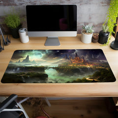 Magic Castle Large Desk Mat Non Slip Water Resistant Mouse Pad