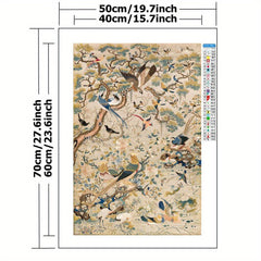 Birds & Flowers Cross Stitch Kit 11CT Printed Canvas Painting