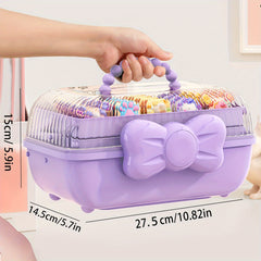 Plastic Bow Jewelry Storage Box Layer Jewelry Toy Storage Box