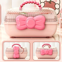 Plastic Bow Jewelry Storage Box Layer Jewelry Toy Storage Box