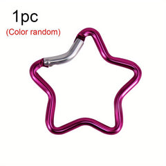5pcs Star Shaped Carabiner Key Chain Outdoor Camping Travel Climbing Accessories