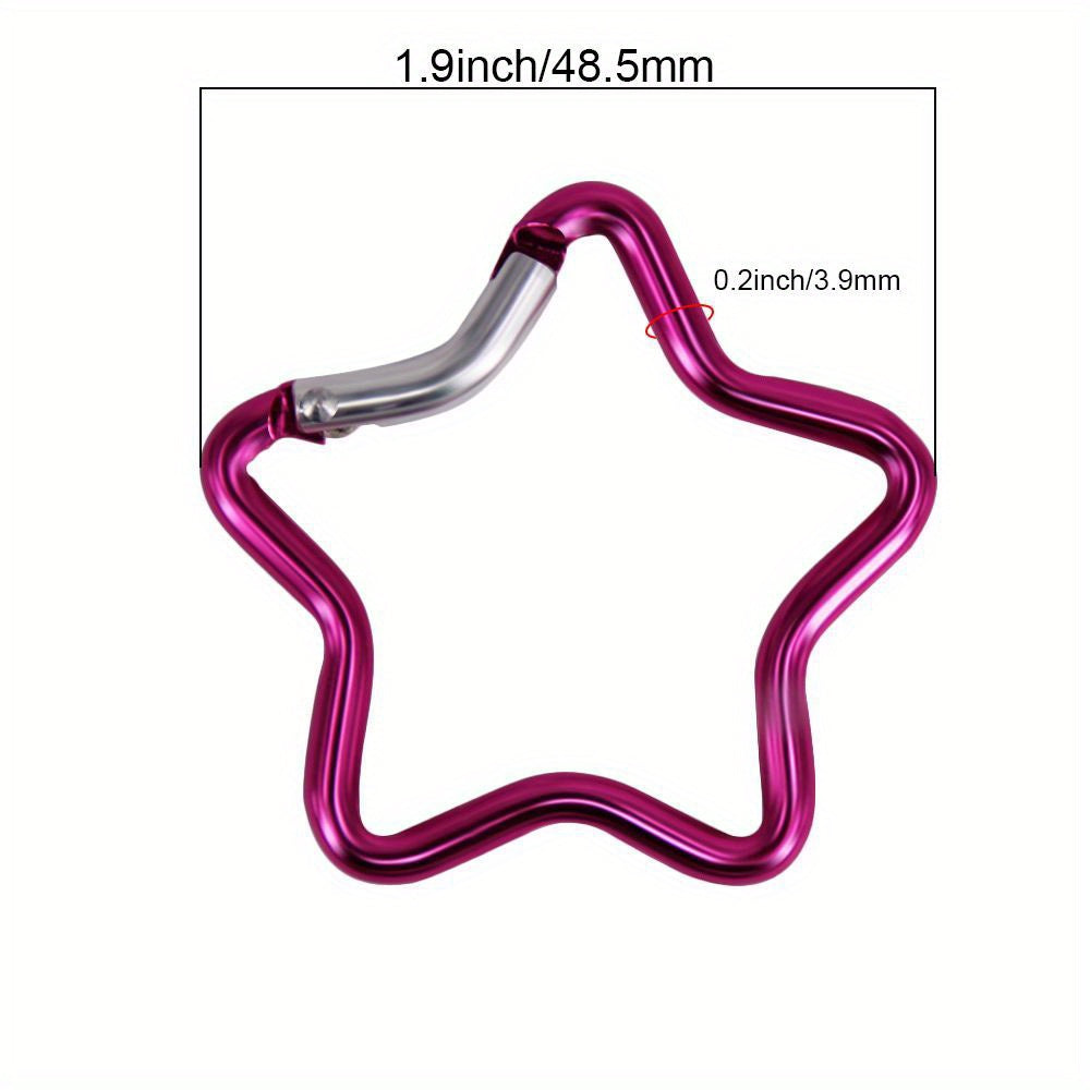 5pcs Star Shaped Carabiner Key Chain Outdoor Camping Travel Climbing Accessories