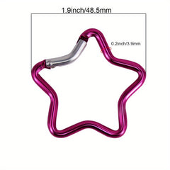5pcs Star Shaped Carabiner Key Chain Outdoor Camping Travel Climbing Accessories