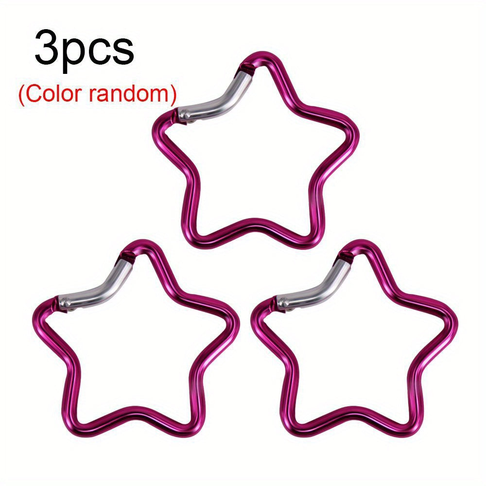 5pcs Star Shaped Carabiner Key Chain Outdoor Camping Travel Climbing Accessories