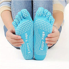 Women's Colorful Full Toe Grip Socks Non Slip Non Skid Gel Bottom