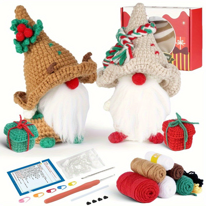 Christmas Dwarf Crochet Kit DIY Ornaments Weaving Material Package