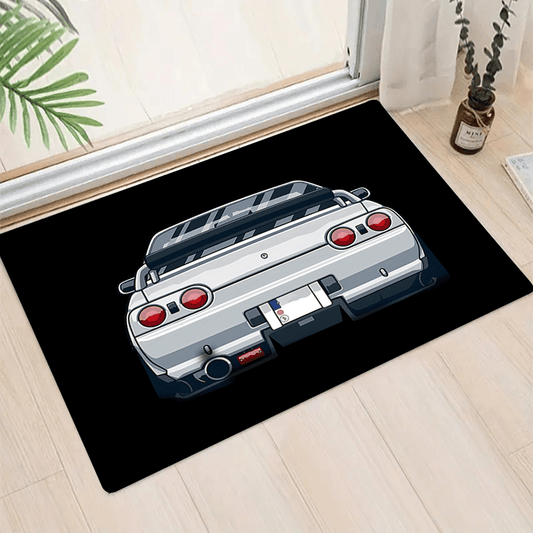 Sports Car Pattern Area Rug Non Slip Colorful Indoor Carpet
