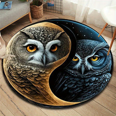 Owl Round Rug Area Rug for Living Room Bedroom