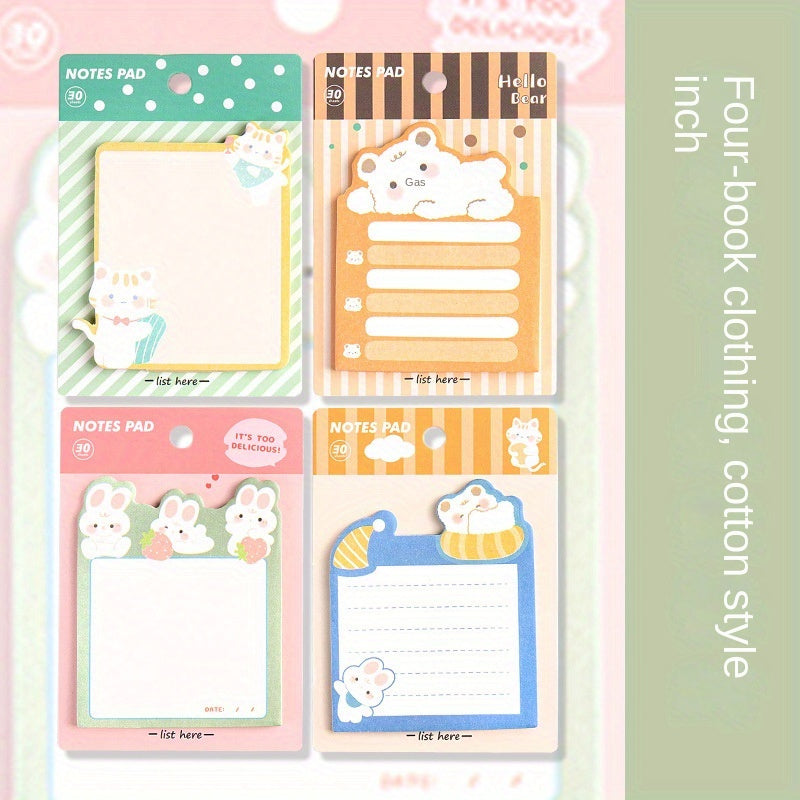 4PCS Cartoon Girl Sticky Note Book Fun Creative Message Note