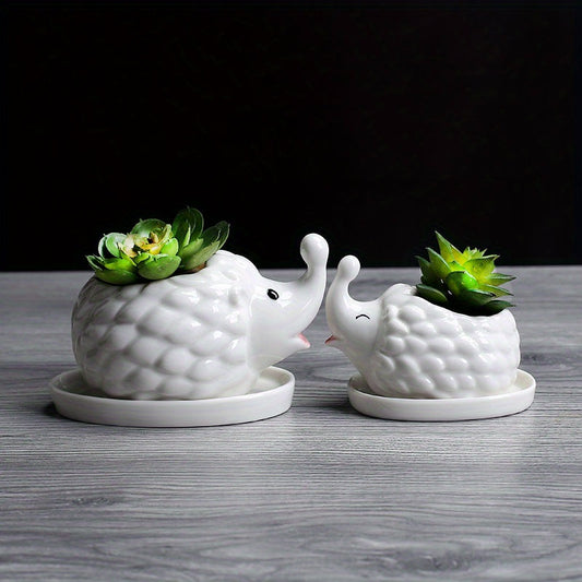 Cute Animal Ceramic Flower Pot - Hedgehog Rabbit Puppy
