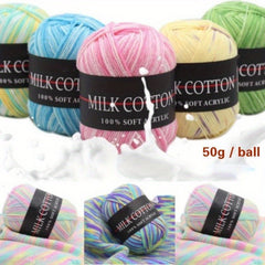 Soft 3 Strands Milk Cotton for Crochet Knitting 50g