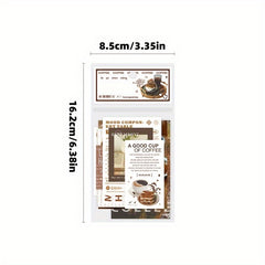 Coffee Theme Stickers Set, 40 Sheets Notebook Water Cup Photo Frame Decor