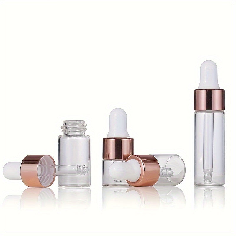 5pcs Small Clear Glass Dropper Vials For Essential Oils Aromatherapy Perfume